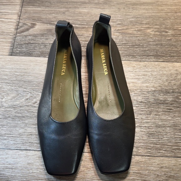 maria luca Shoes - Maria luca Black Square Toe Flats woman’s size 40 (j64)